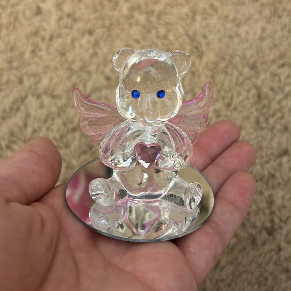 Glass Bear with angel wings